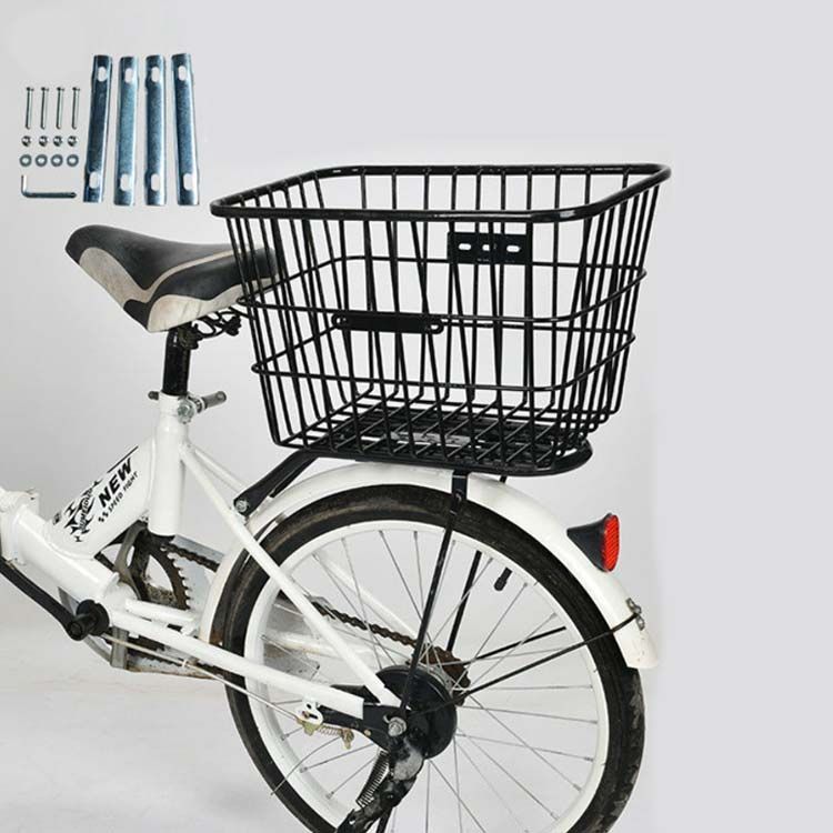 1442 後ろかご 自転車 後ろカゴ ステンレス リアバスケット 大容量 取付簡単