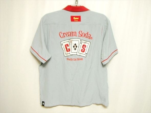 美 品 CREAM SODA クリームソーダ 半袖 ボーリングシャツ Lサイズ トランプ