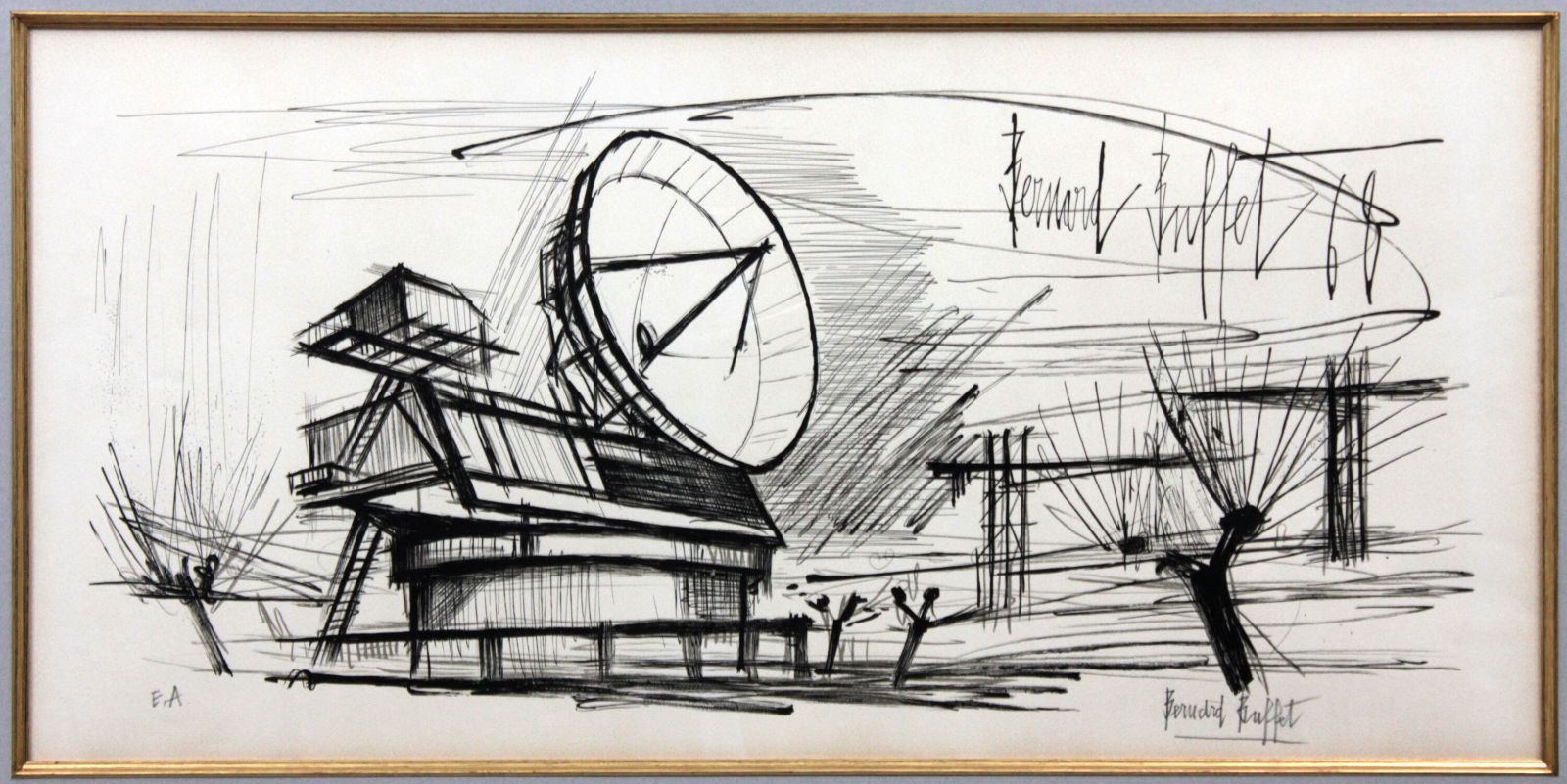 ベルナール・ビュッフェ 「レーダーステーション」 リトグラフ 版画 絵画 ベルナール・ビュッフェ 「レーダーステーション」 リトグラフ