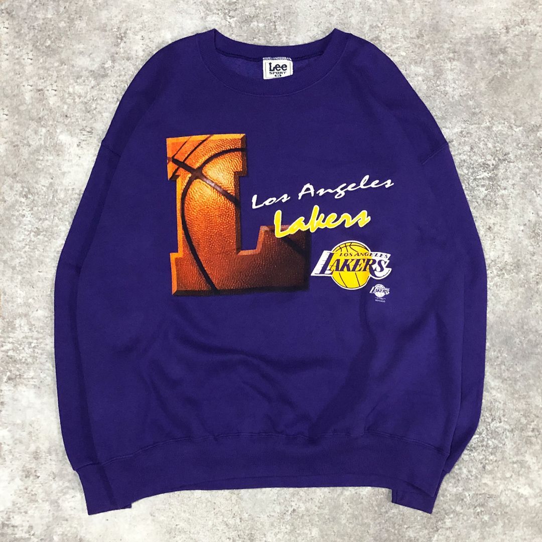 肌触りがいい Lee レイカーズ NBA スウェットトレーナー 90s古着 刺繍