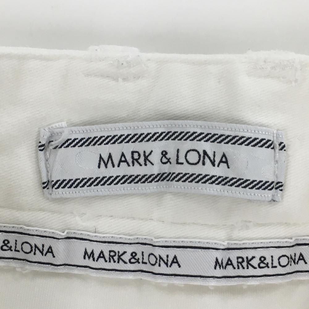 MARK&LONA - マークアンドロナ スカート 白×ゴールド 後ろスカル刺しゅう 内側インナーパンツ ストレッチ レディース M ゴルフウェア MARK＆LONA マークアンドロナ スカート 白×ゴールド 後ろスカル刺しゅう