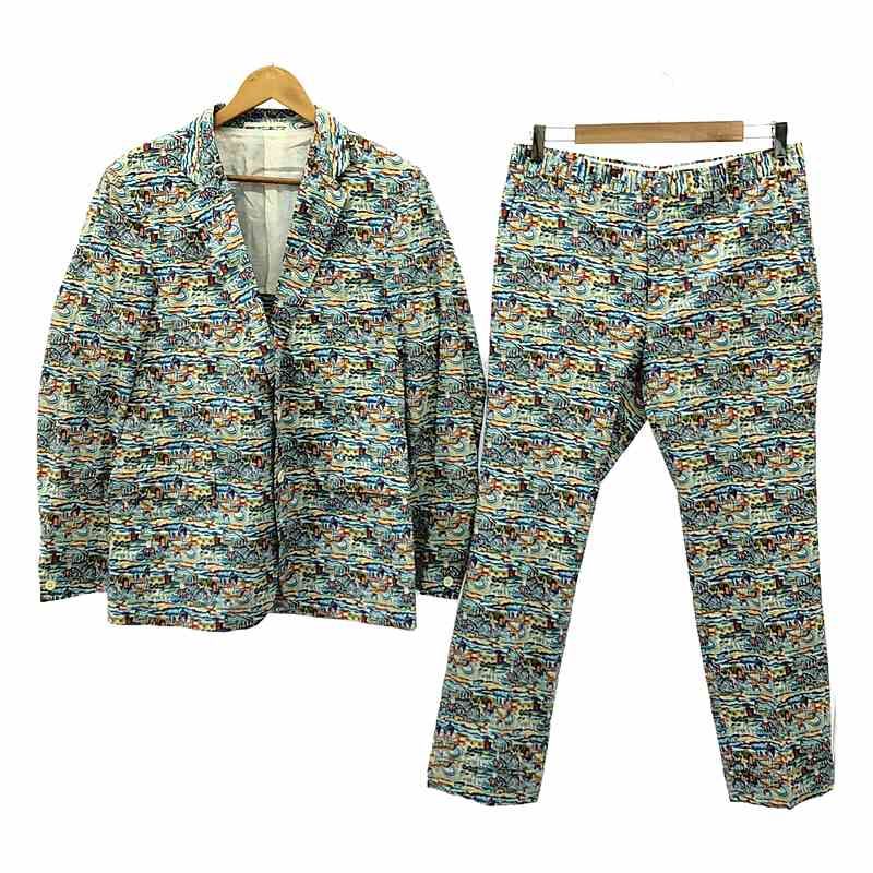 District UNITED ARROWS / ディストリクトユナイテッドアローズ | セットアップ 総柄 テーラードジャケット / スラックスパンツ / 総裏地 | 48 | マルチカラー | メンズ