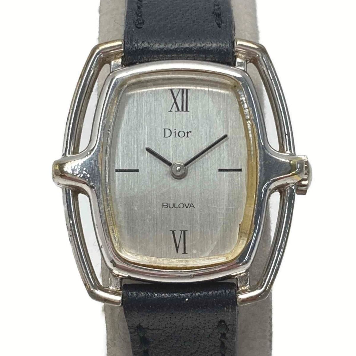 Dior ディオール/BULOVA ブローバ ダブルネーム シルバー 手巻き