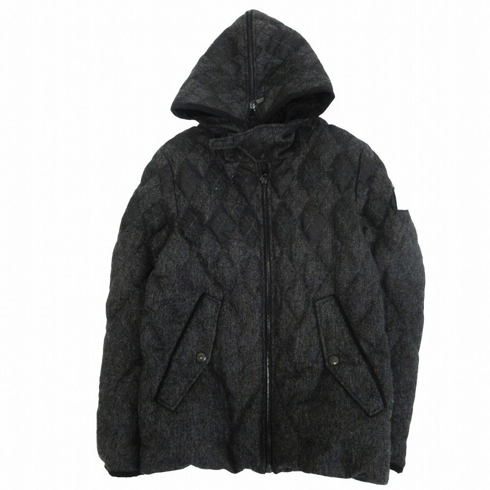 モンクレールガムブルー MONCLER GAMMEBLEU アーガイル柄 ファーフード