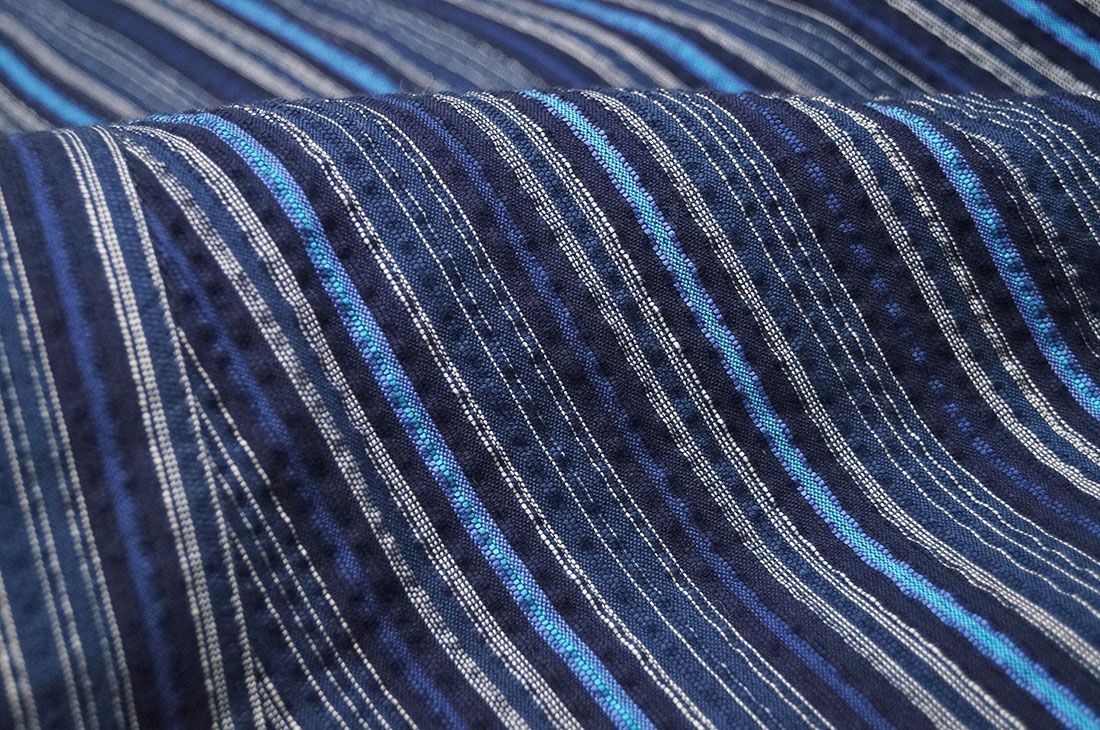 甚平 国産 久留米織しじら織 じんべい 綿100％ M L LL 2710 紺