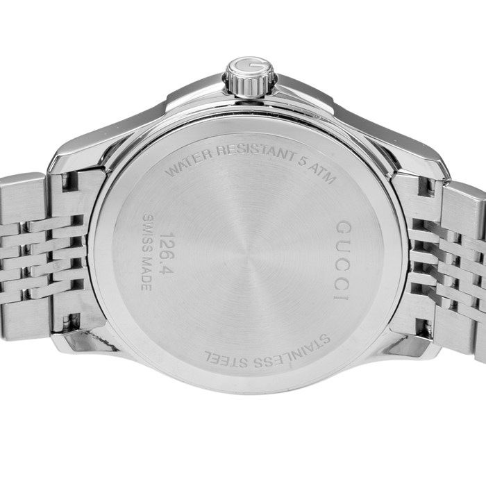 グッチ GUCCI 腕時計 Gタイムレス YA126401 シルバー文字盤 デイト SS  