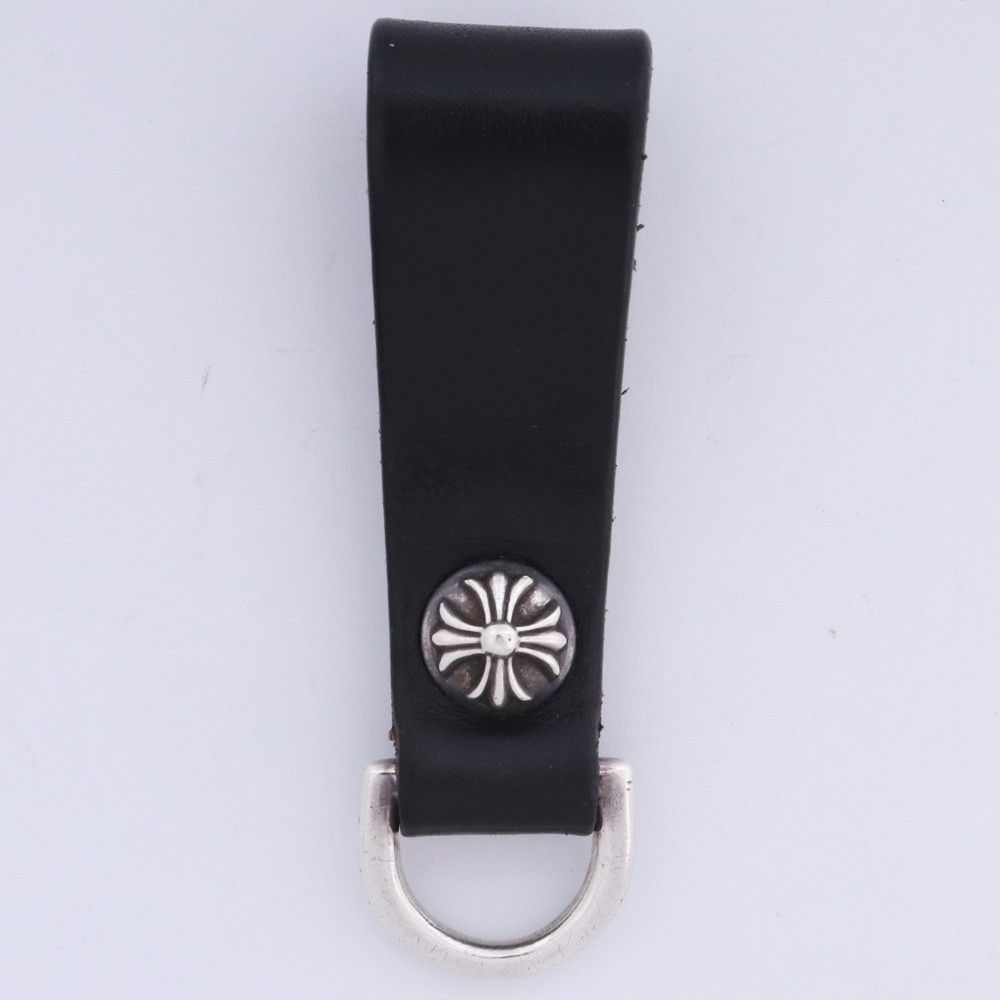 CHROME HEARTS Dキーリング クロスボタン ブラックレザー - メルカリ