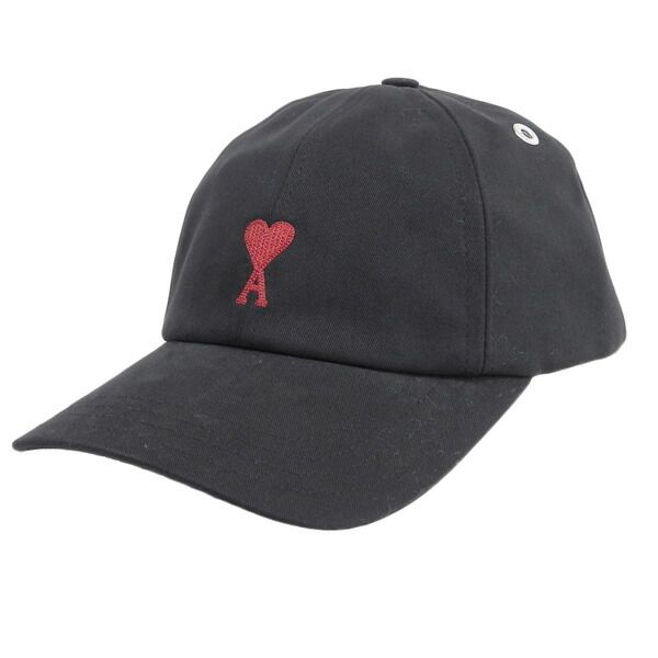 【未使用】アミパリス キャップ 黒 AMI PARIS (アミパリス) ワンポイント コットン キャップ Ami de Coeur