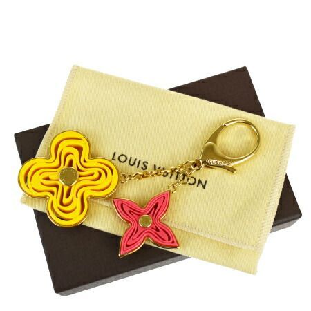 【中古】 ルイヴィトン LOUIS VUITTON ポルトクレ ナイフ バッグチャーム キーホルダー イエロー ピンク ゴールド M66469 69MB537