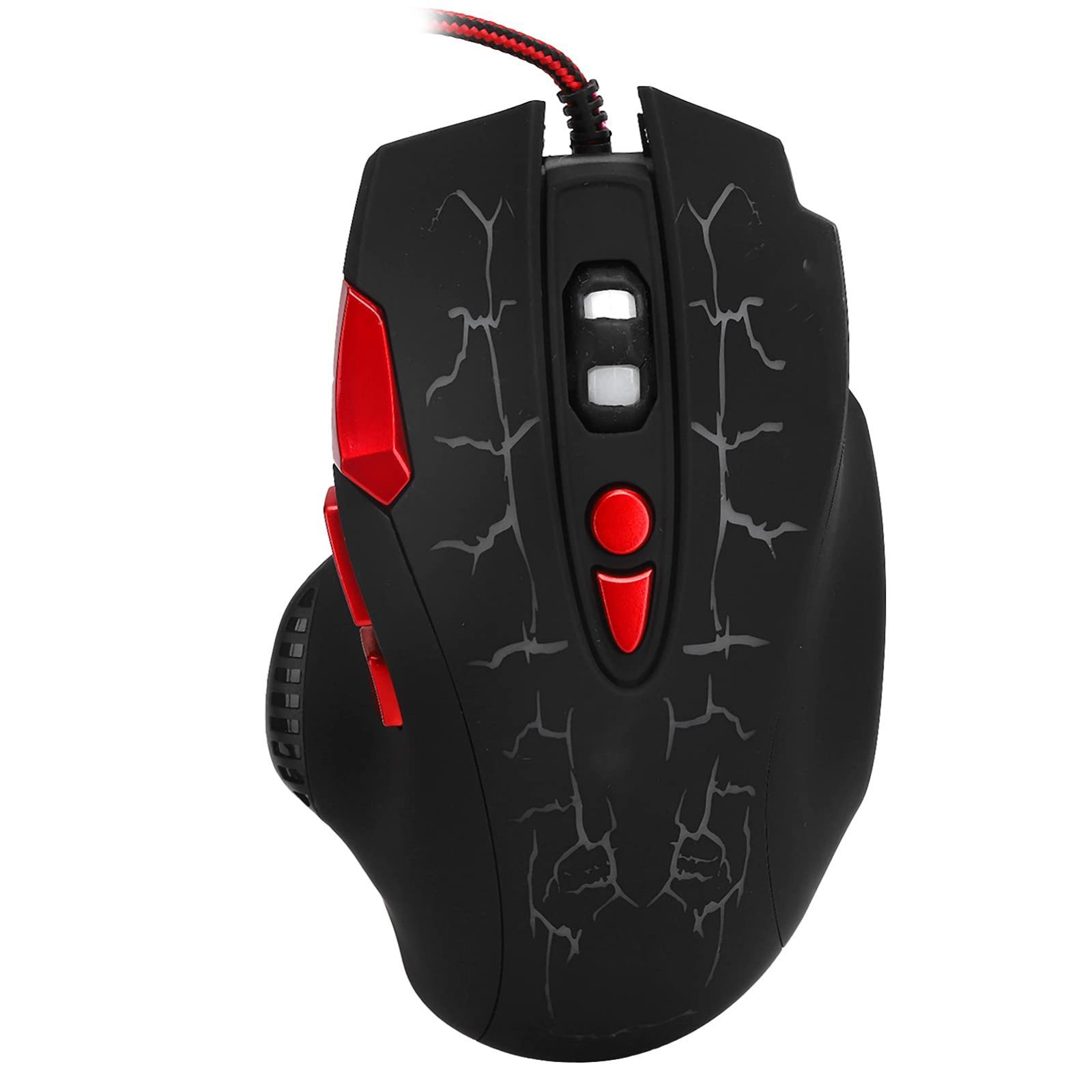 【特価セール】光るマウス、8つの操作キープラグアンドプレイ実用的なゲーミングマウス、呼吸灯付き、家庭用オフィス用G55ひびの入ったマウス