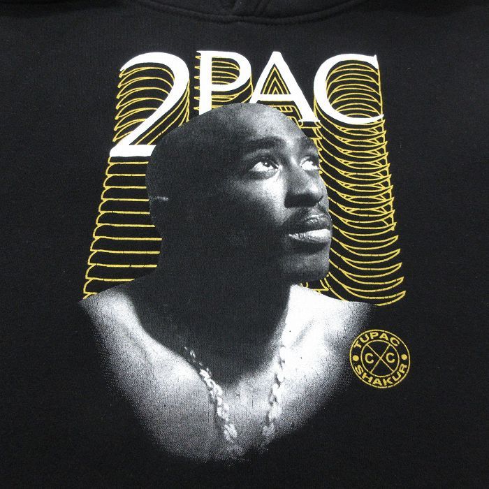 US古着 CROSS COLOURS 2PAC フーディー パーカー レディース 古着 CROSS COLOURS Tupac 2PAC BIGフォト プリント