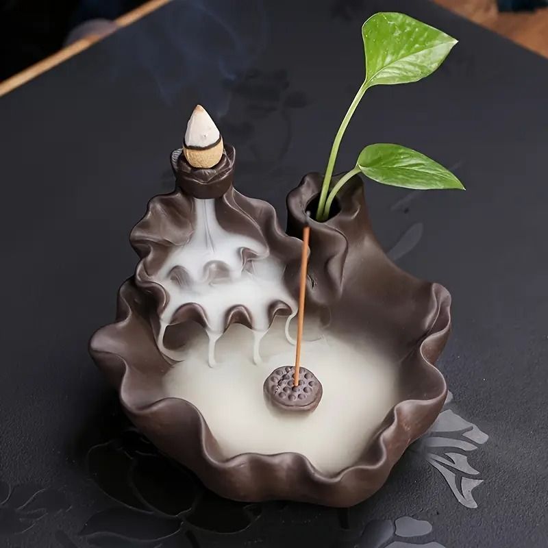 19.3cm 家具・インテリア 逆流香炉 お香 蓮 神の手 香炉 線香 蓮