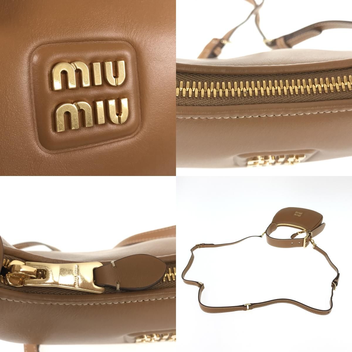 miumiu キャメル　ハンドバッグ MiuMiu ナッパレザー トップハンドルバッグ キャメル