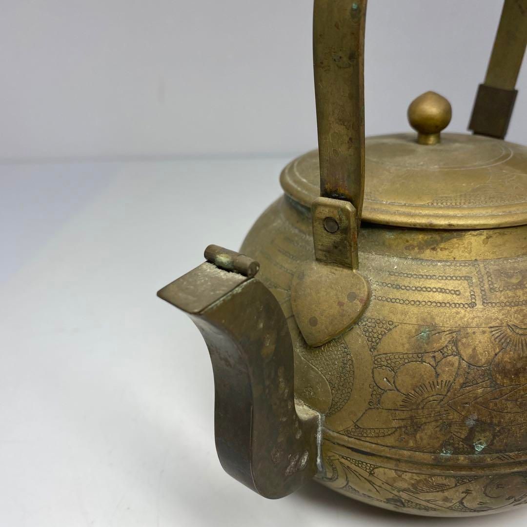 黄銅瓶 764g/高さ19.5㎝ 東Y6-0716①