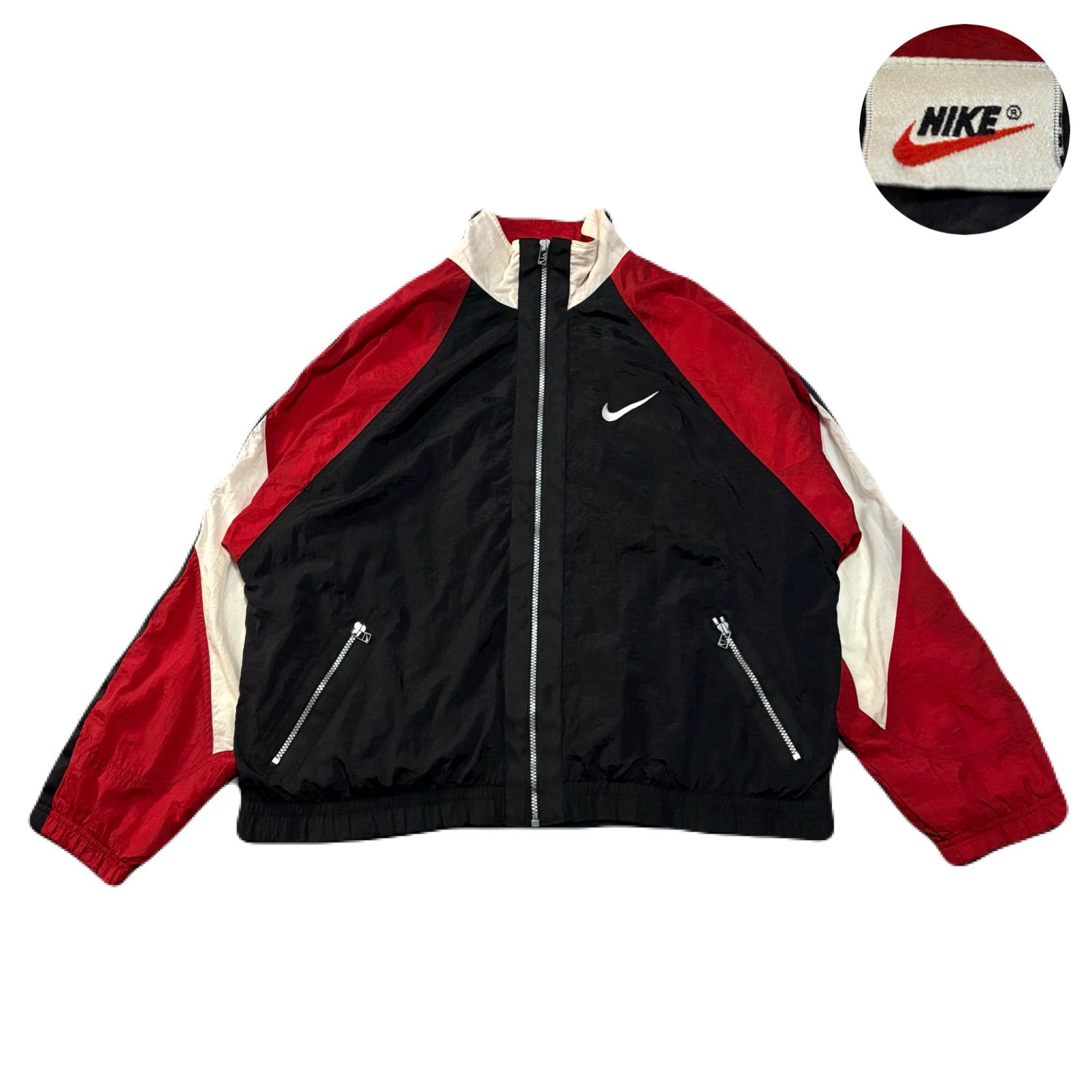 90s NIKE Nylon Jacket 紺 M ナイキ ナイロンジャケット