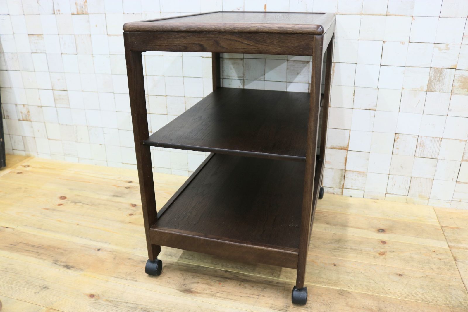 GMIK519◯karimoku カリモク 木製 ワゴン キッチンワゴン トロリーワゴン サイドテーブル ラック キャスター レトロ 国産家具 MARWIL-DEMENAGEMENTS_CH
