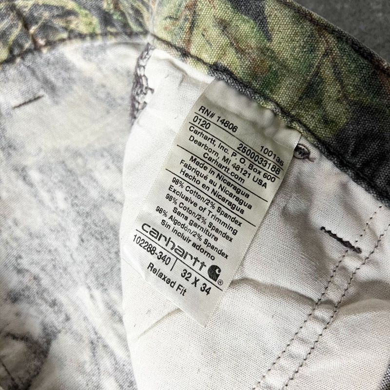 Carhartt リアルツリー カモ 迷彩 コットン ワーク パンツ 32 34