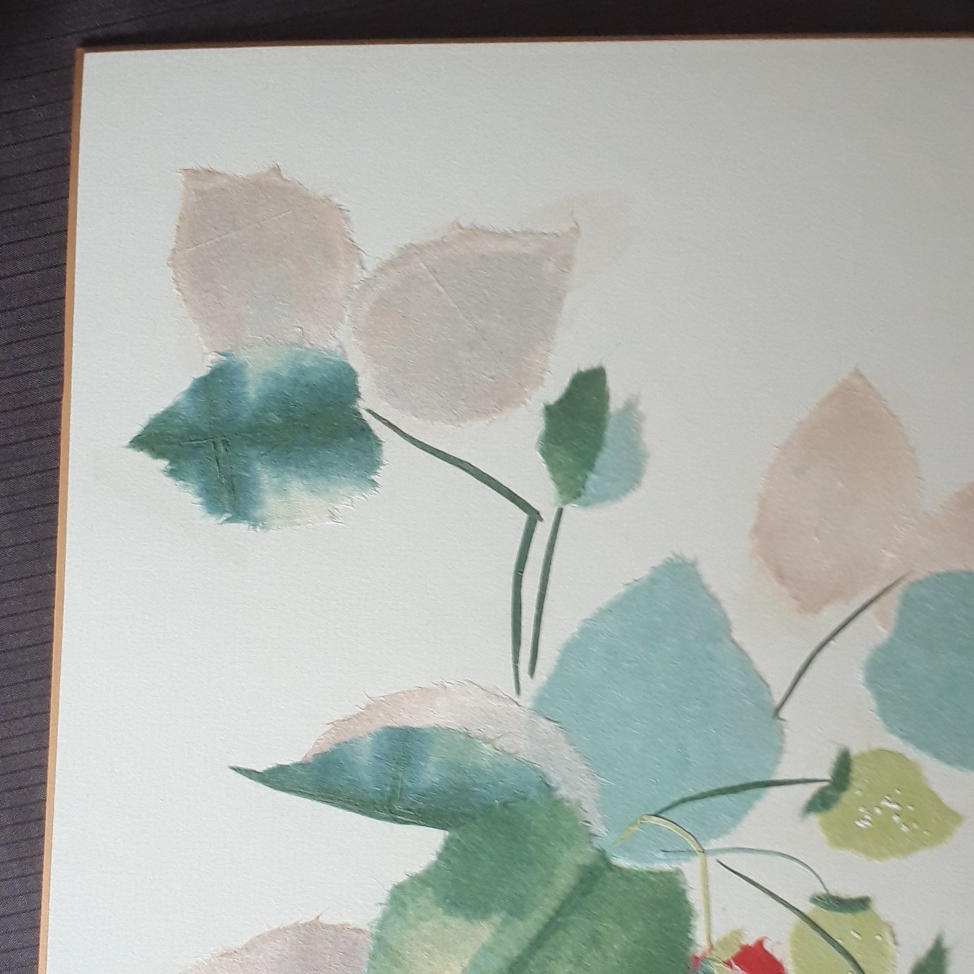 色紙アート ちぎり絵 植物 花図 フラワー 美術品 貼り絵