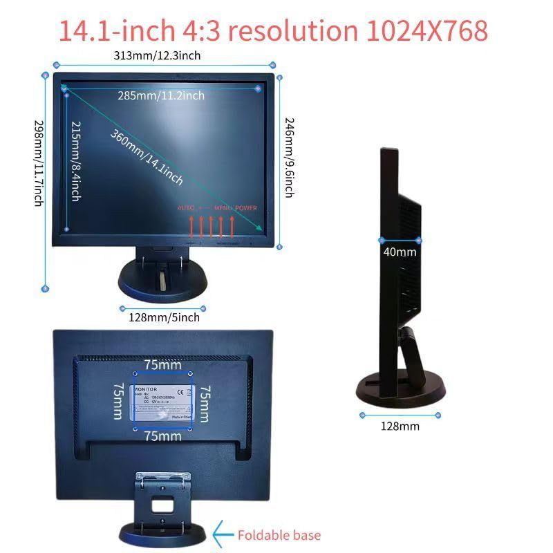ヤマダモール | 14インチ HDMI モニター 液晶CCTVセキュリティモニタ