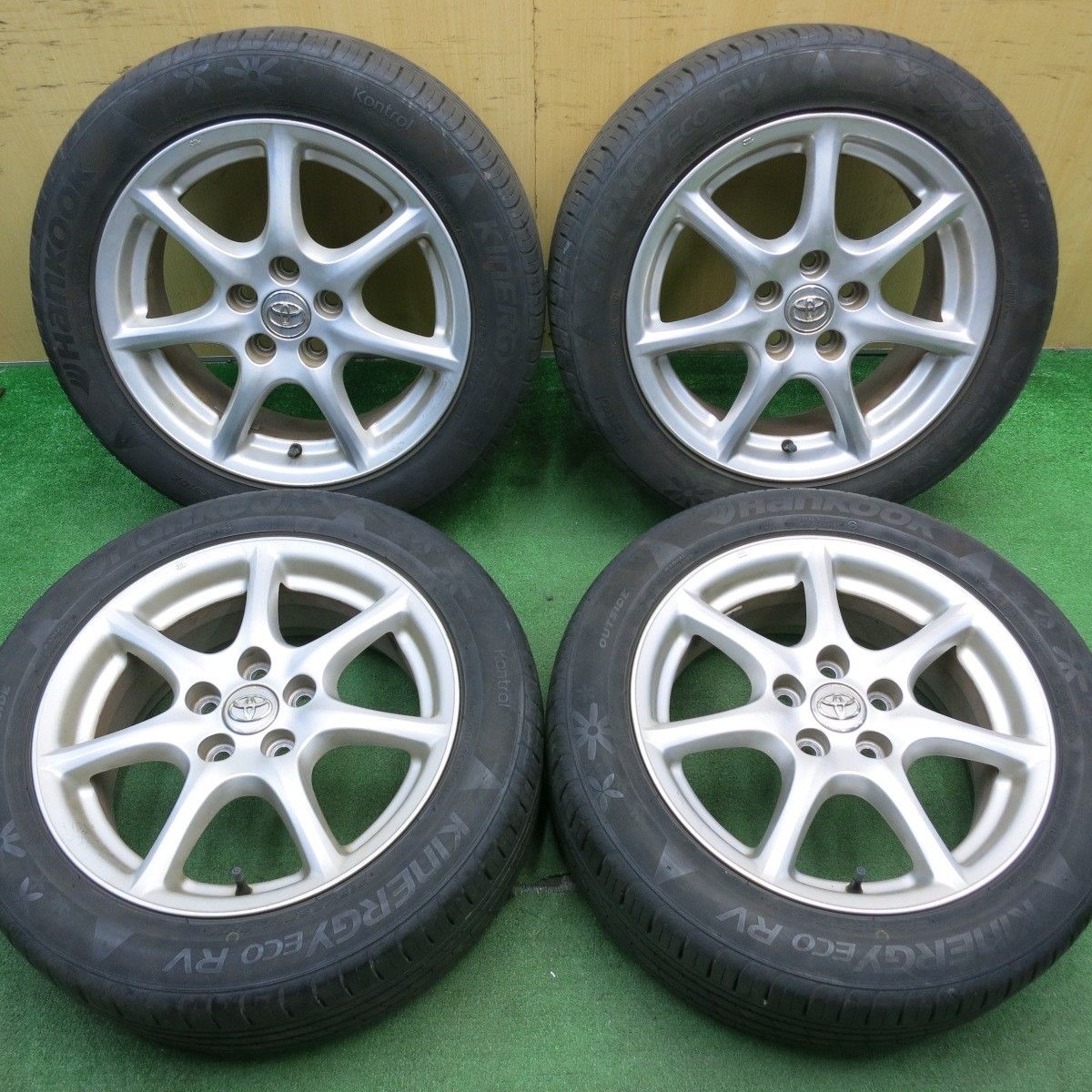 バリ溝 9分 トヨタ 50系 エスティマ 純正 215|55R17 ハンコック キナジー エコ RV 17インチ PCD114.3|5H 5050411NJノ