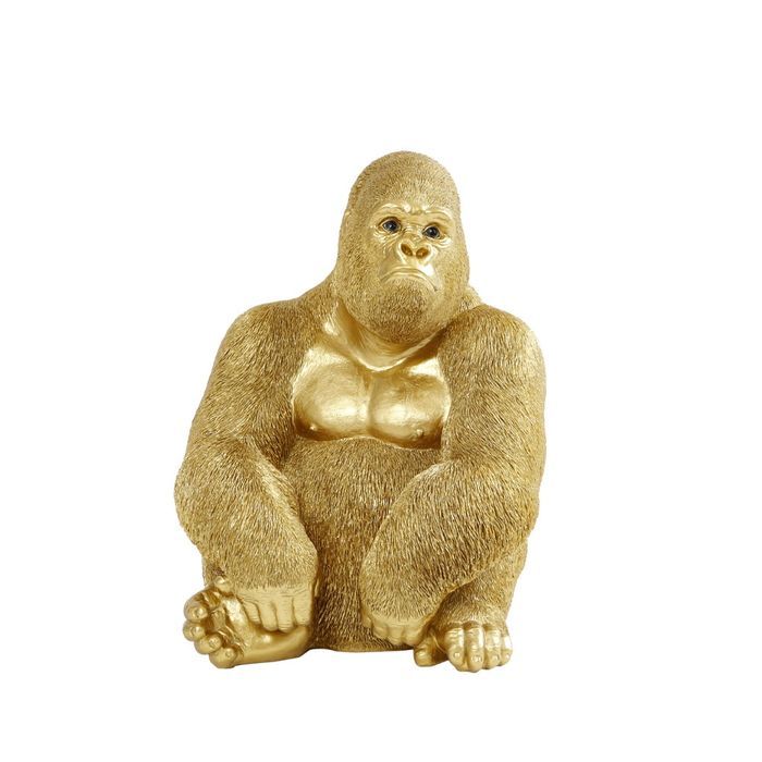 ゴリラ gorilla 置物 オブジェ ゴールド 金色 金 リアル 個性的