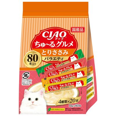 同梱不可 6個セット いなば CIAOちゅ～るとりささみグルメバラエティ14g×80本