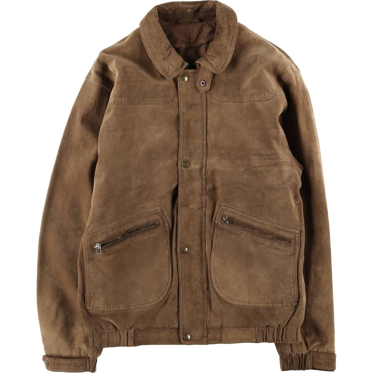 古着 80~90年代 エディーバウアー Eddie Bauer 黒タグ レザージャケット メンズM相当 ヴィンテージ|eaa539887