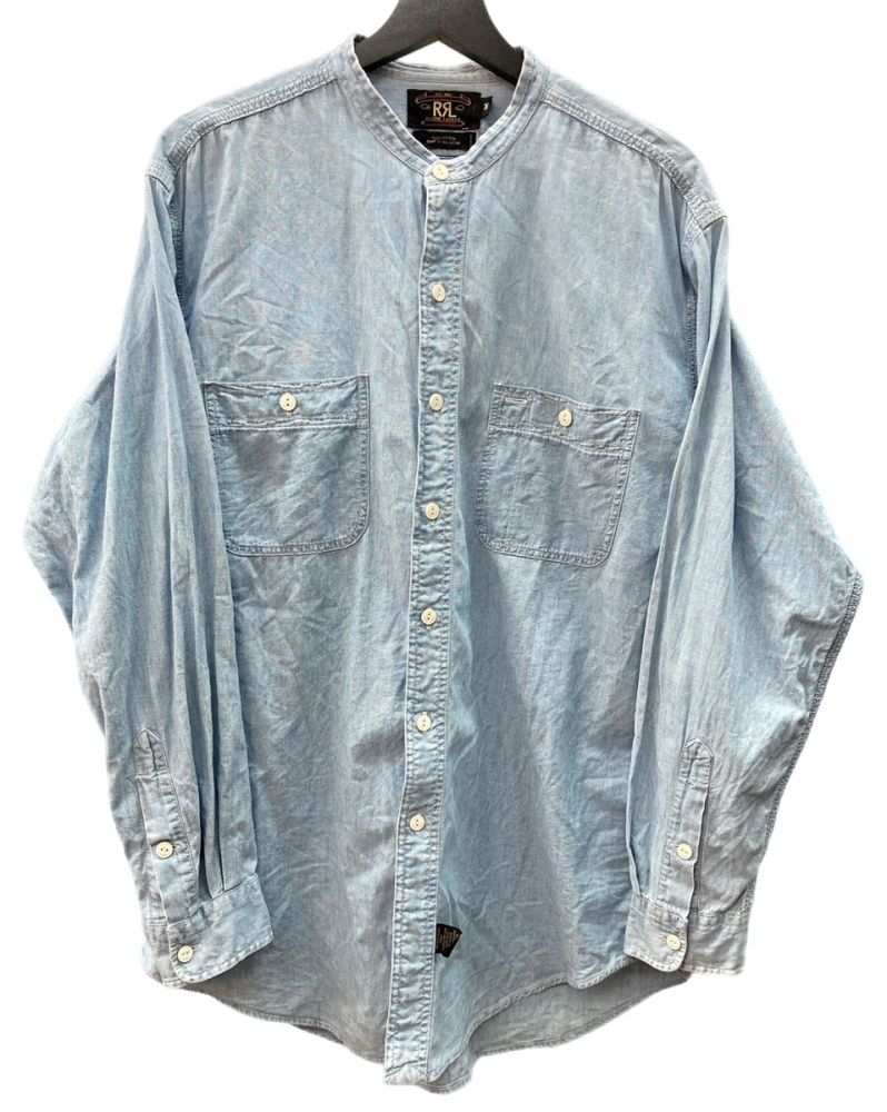 ダブルアールエル RRL 90s 三ツ星タグ SHIRT バンドカラー 猫目ボタン