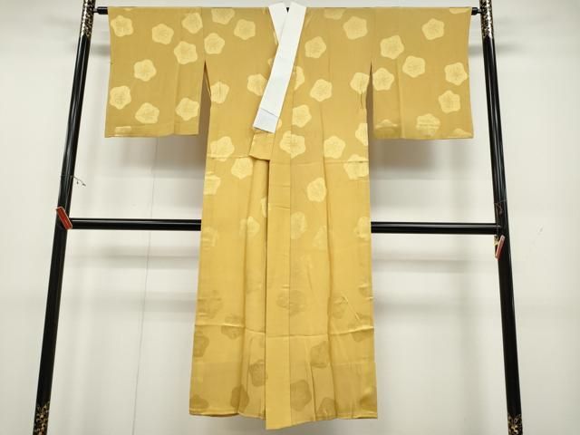 平和屋着物●長襦袢 無双仕立て 舞梅地紋 支子色 正絹 CAAY4830ut