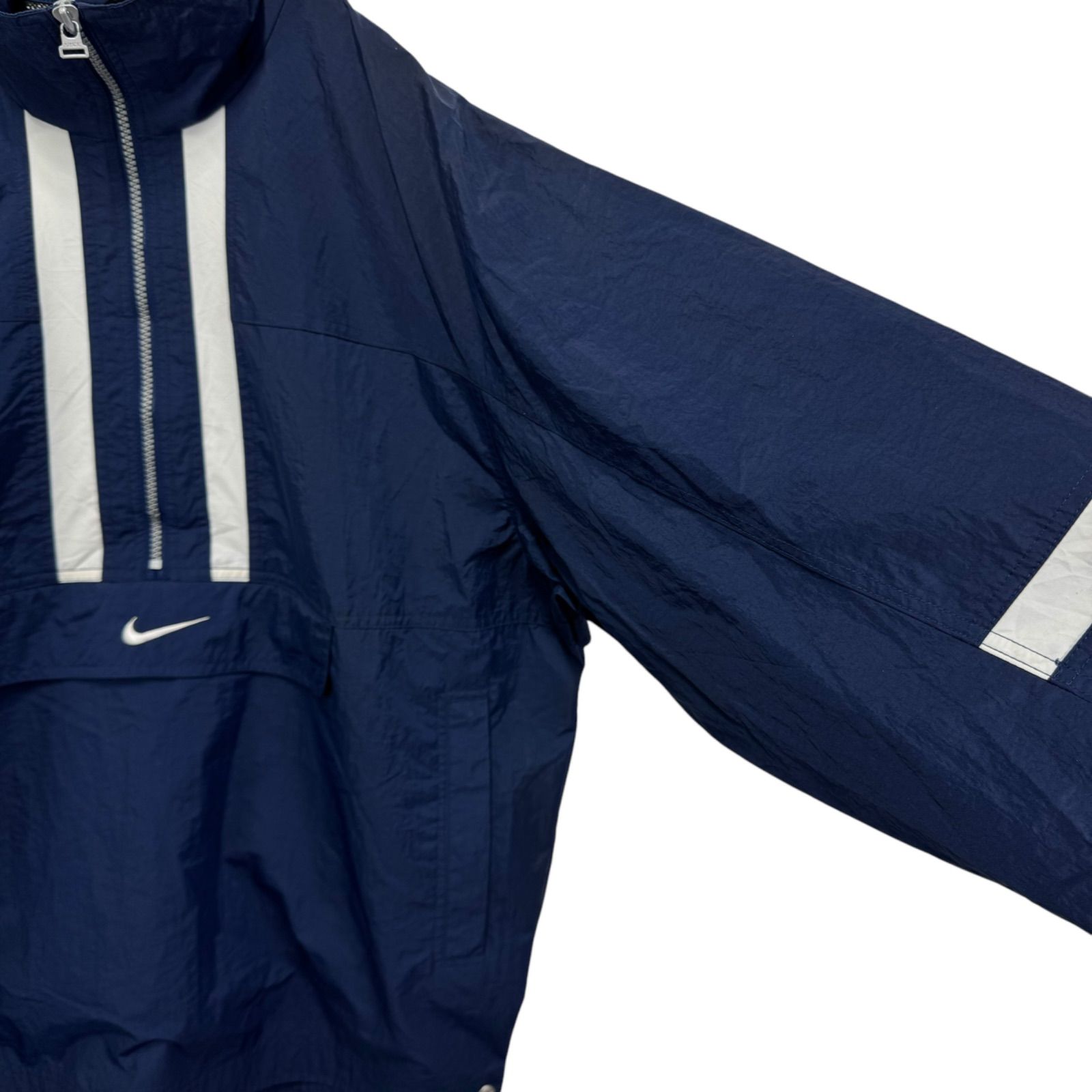 NIKE ナイキ　90s ハーフジップ　刺繍ナイロンジャケット 90s vintage NIKE Logo Embroidery Nylon Harf Zip-up Jacket