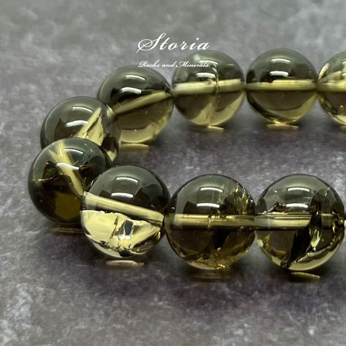 14mm ブラジル産スモーキーアイリスクォーツ（煙水晶）ブレスレット