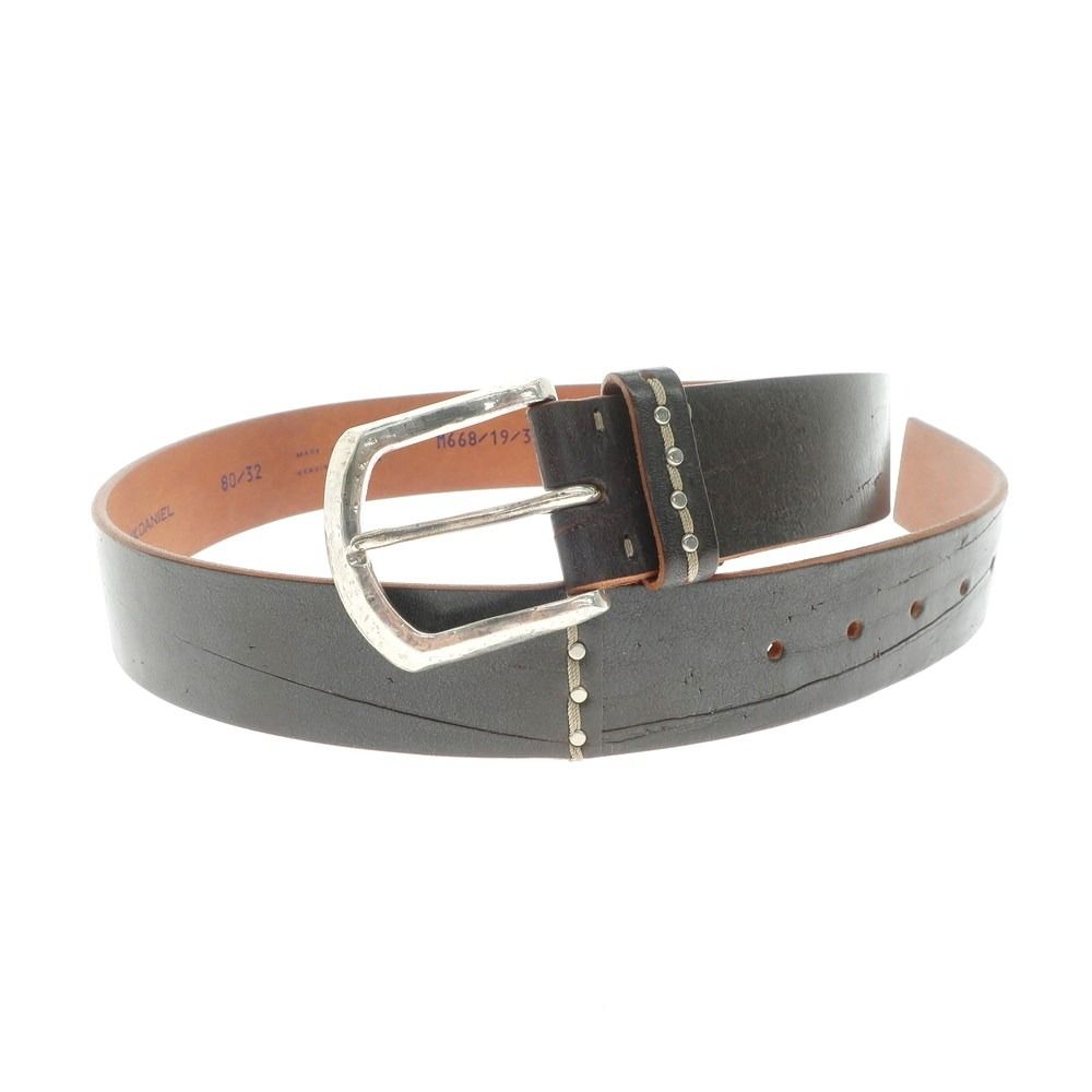 【中古】フランクダニエル FRANK DANIEL レザー ベルト ダークブラウン【サイズ80/32】【メンズ】