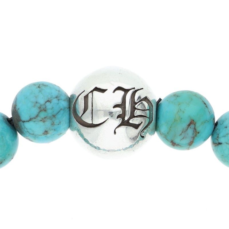 出色の クロムハーツ 8mm BEAD BEAD25|8mmターコイズビーズブレスレット メンズ 【激安】