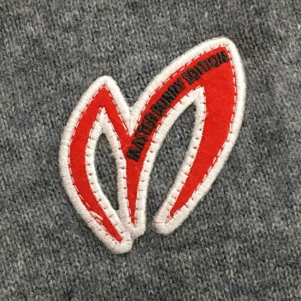 マスターバニー セーター グレー カシミヤ100％ 複数ワッペン ニット レディース 1 M ゴルフウェア MASTER BUNNY EDITION LLC-HASEGAWATOSO_COM