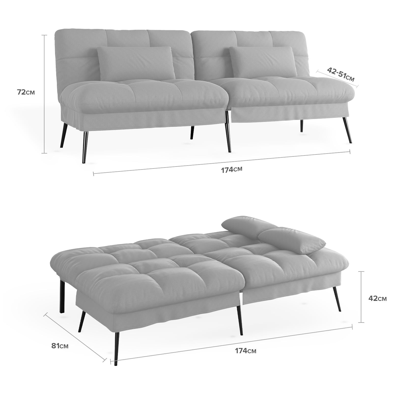 即納】ComHoma ソファーベッド ソファベッド カウチソファー 1人掛け 2  