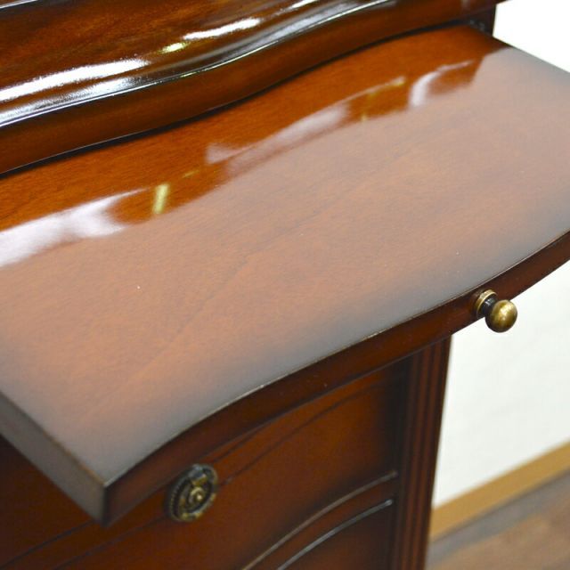 マホガニーミラー付き4段チェストドレッサーアンティーク化粧台鏡付き