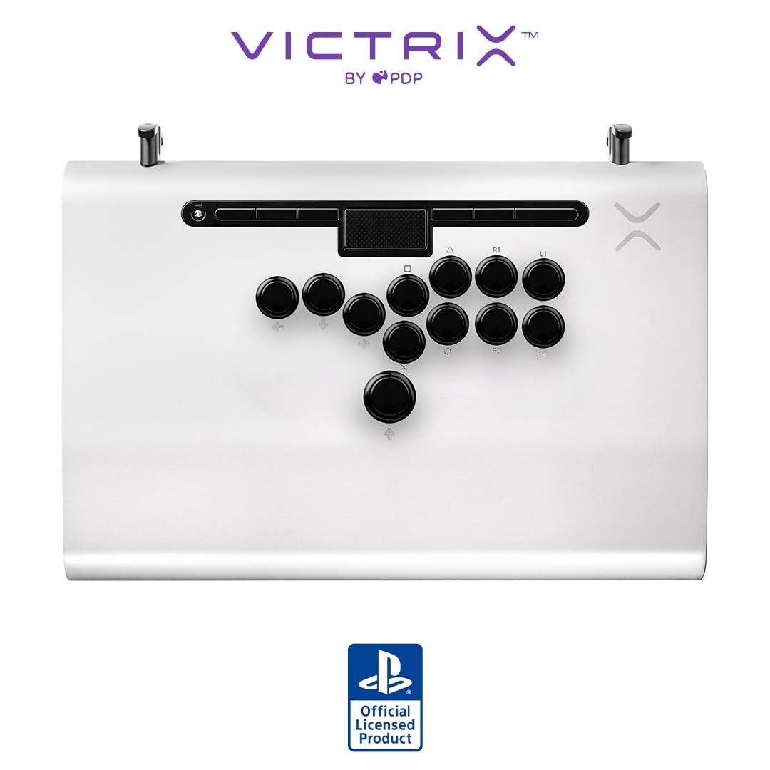 SONY公式ライセンス商品 PDP by TURTLE BEACH Victrix レバーレス アケコン Pro FS-12 Arcade Fight Stick for PlayStation 5 - White ビクトリクス レバーレス アーケードファ