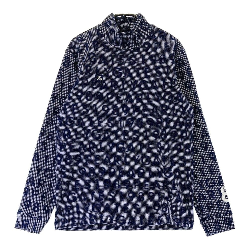 サイズ：4 PEARLY GATES パーリーゲイツ 2023年 長袖ハイネックTシャツ 総柄 ブラック系 [240101443328] ゴルフウェア メンズ ストスト サイズ：4 PEARLY GATES パーリーゲイツ 2023年モデル 裏起毛