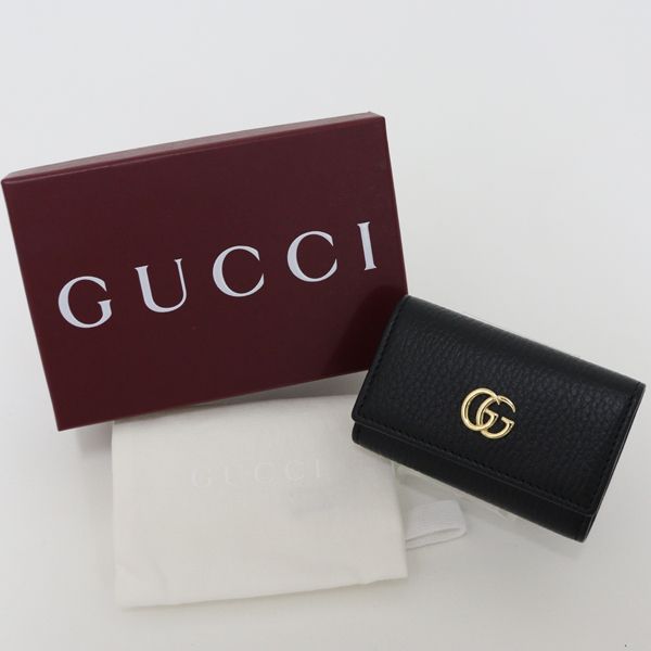 グッチ GUCCI ダブルG 6連 キーケース レザー ブラック 未使用