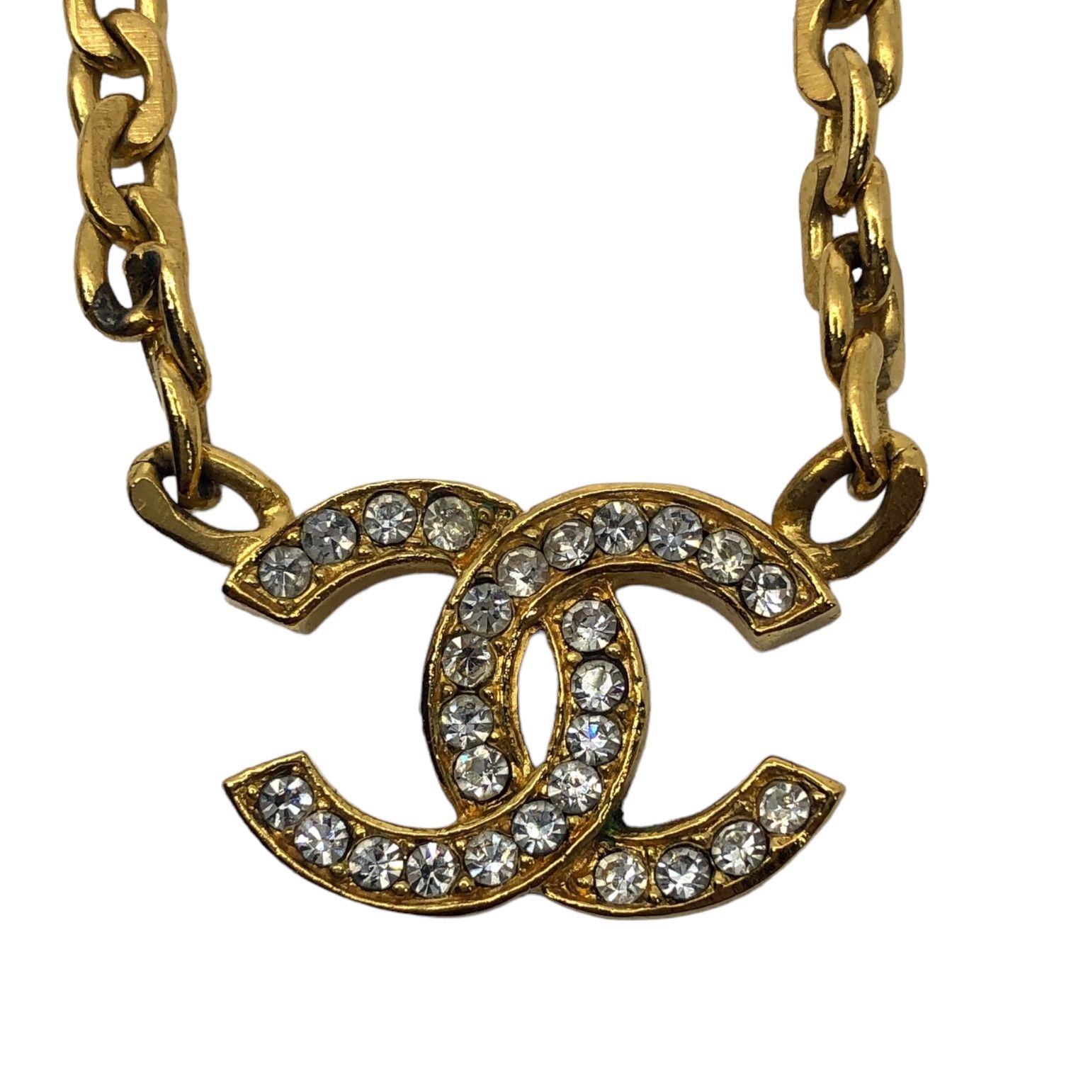 CHANEL(シャネル) 70's coco mark rhinestone chain necklace ココ