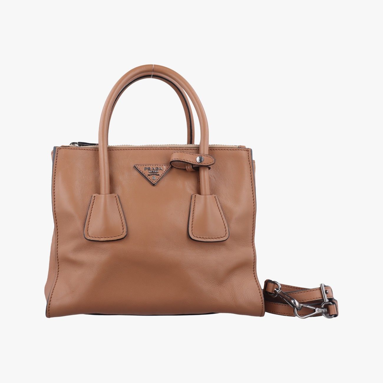 【PRADA】プラトートバッグ ブラウン 2025AW Prada レザー トートバッグ | ブラウン | FARFETCH JP
