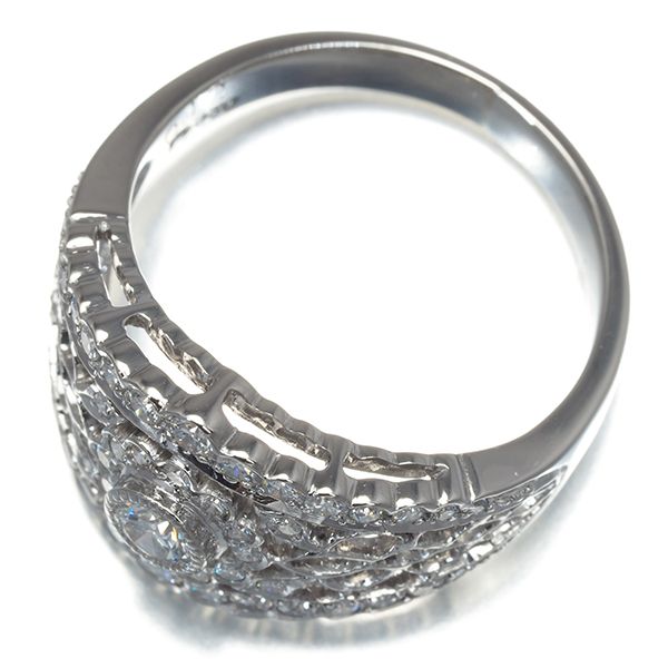 ダイヤ ダイヤモンド 0.12ct/0.32ct 透かし フラワー リーフ リング  