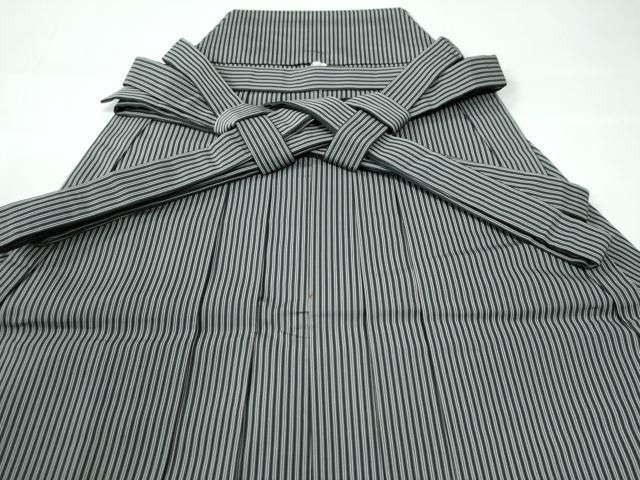 平和屋着物●男性 本場神代仙台平 馬乗り袴 縞 正絹 CAAW7848yc