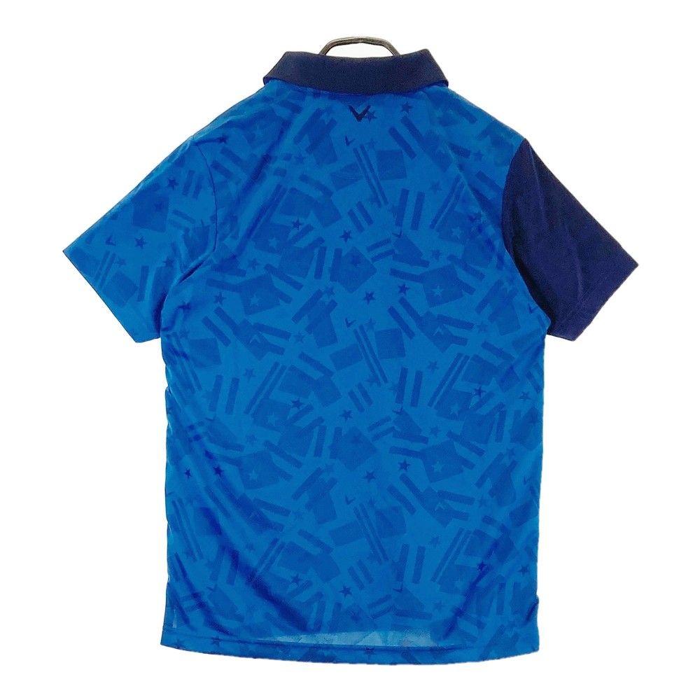 サイズ M CALLAWAY キャロウェイ 241-9151410 半袖ポロシャツ 総柄 ネイビー系 240101437437 ゴルフウェア メンズ ストスト