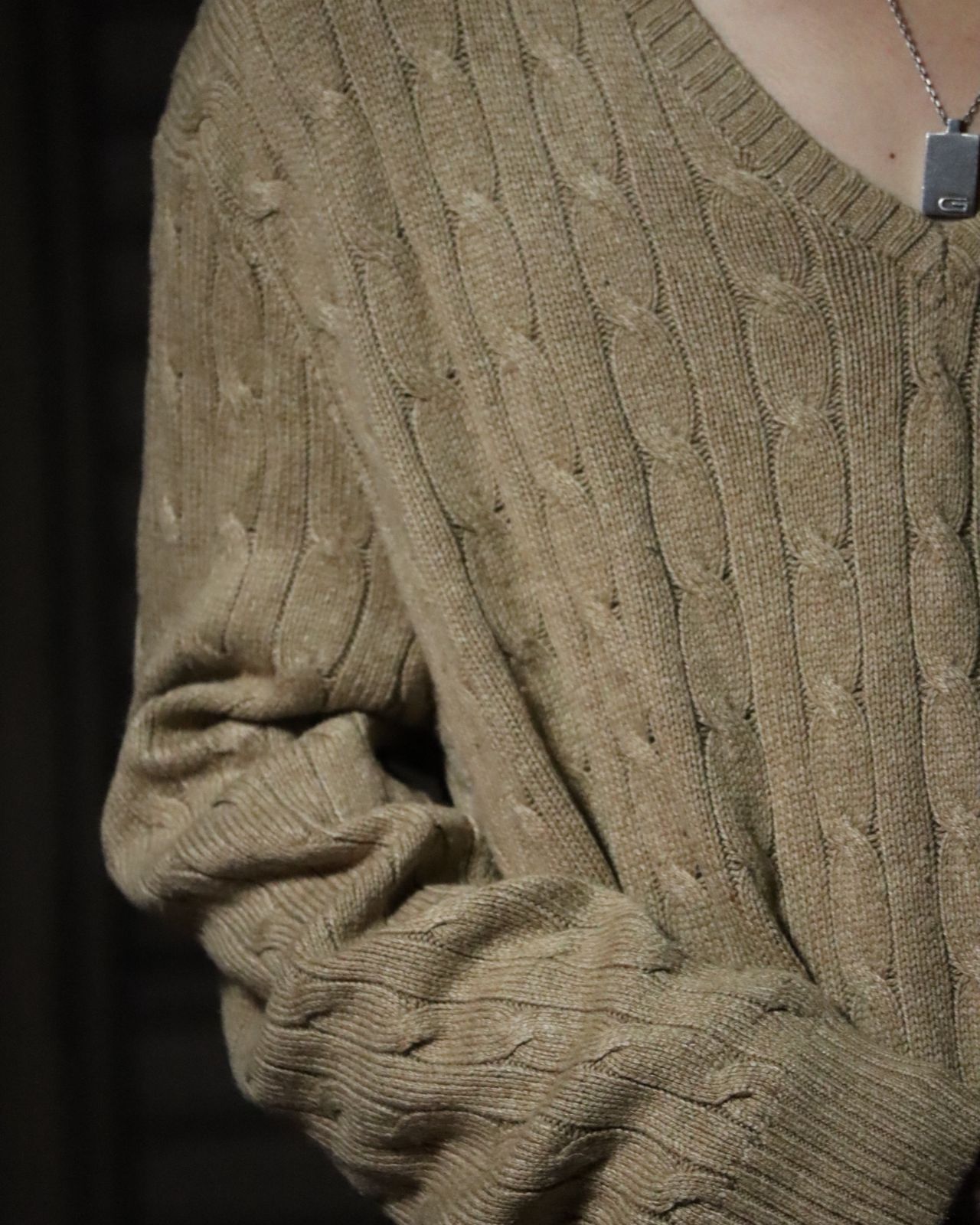 1990s Polo by Ralph Lauren silk cable knit oversized ラルフ 