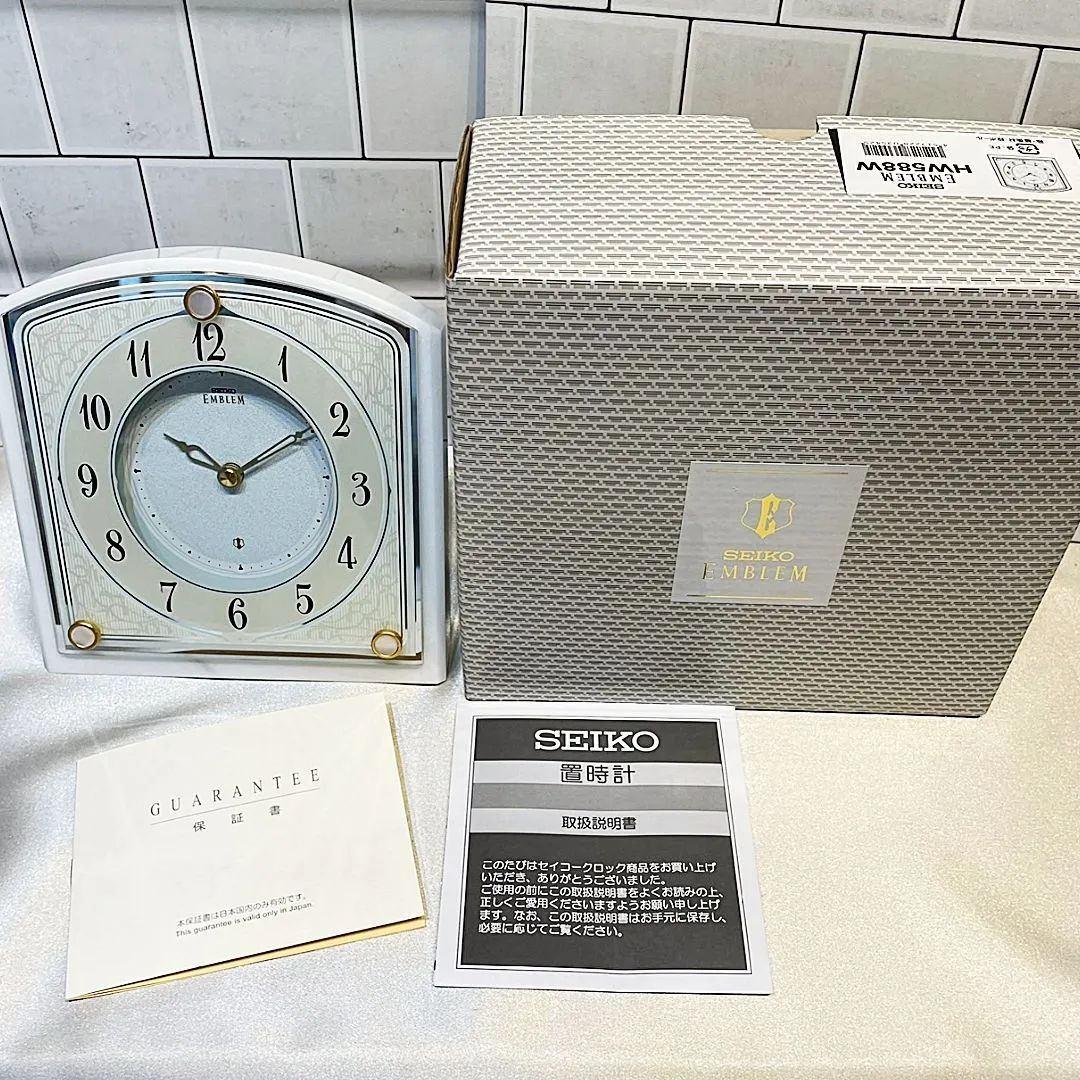 新品】SEIKO EMBLEM セイコーエムブレム 大理石枠 置時計 HW588W 新品】SEIKO EMBLEM セイコーエムブレム 大理石枠 置時計 HW588W