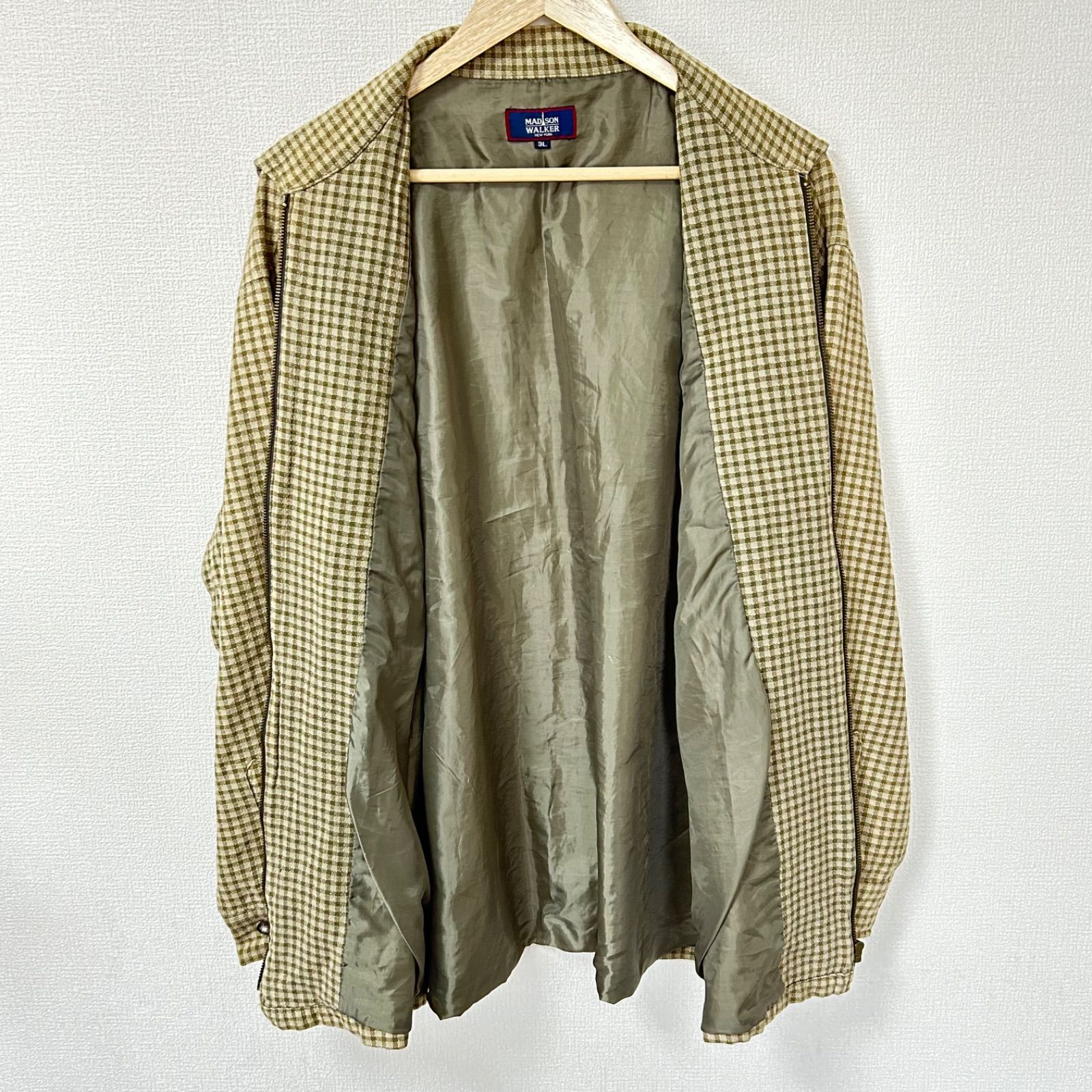 90s ジャケット　ブルゾン　長袖　チェック柄　ストリート　アメカジ　古着 古着 90s ESPRIT ブラック × ホワイト ブロック チェック