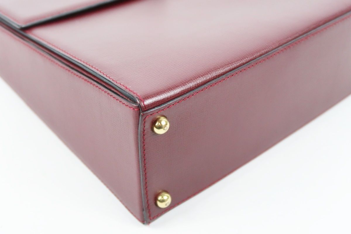 超美品】Cartier カルティエ ターンロック ハンドバッグ ボルドー 
