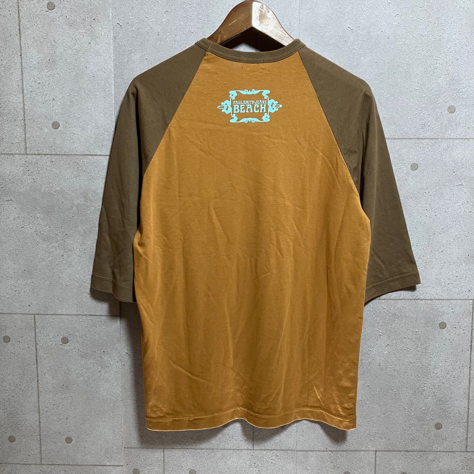 Paul Smith ポールスミス ラグラン Tシャツ カットソー 7分袖 トップス ブラウン M メンズ SG148-63