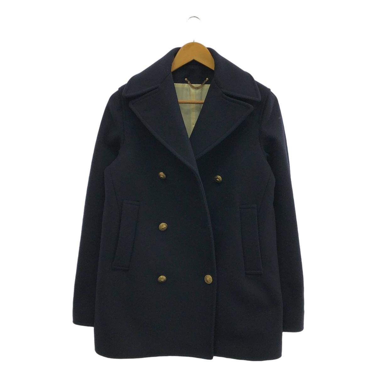 Deuxieme Classe | ドゥーズィエムクラス | 2025AW | GOLDEN GOOSE | ゴールデングース 金ボタン PEAコート | ロゴ総裏地 | 40 | ダークネイビー | レディース